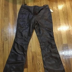 Size 4 brown vintage leather pants by GUESS